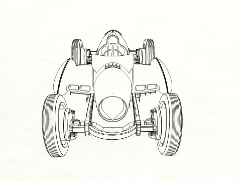 Red Star Vintage Racer 3D Model