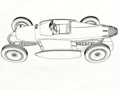 Red Star Vintage Racer 3D Model