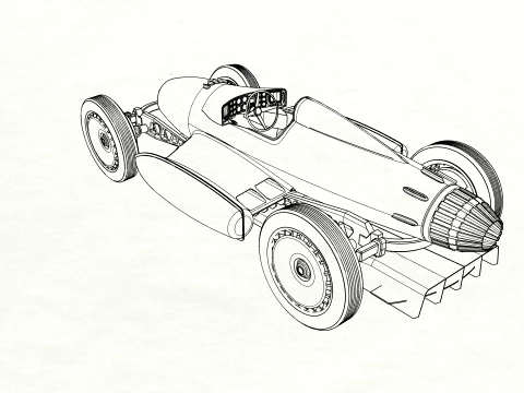 Red Star Vintage Racer 3D Model