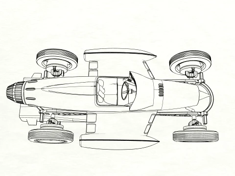 Red Star Vintage Racer 3D Model
