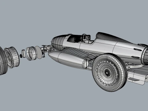 Red Star Vintage Racer 3D Model