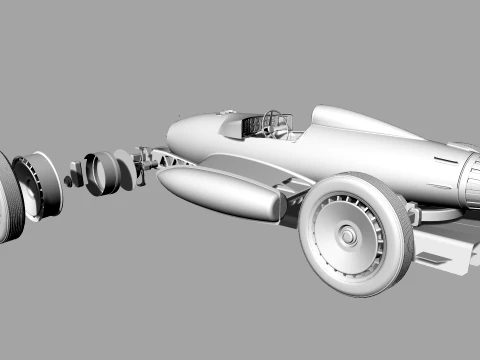 Red Star Vintage Racer 3D Model