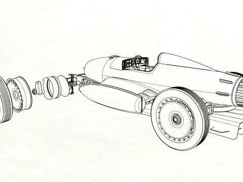 Red Star Vintage Racer 3D Model