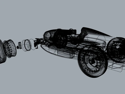 Red Star Vintage Racer 3D Model