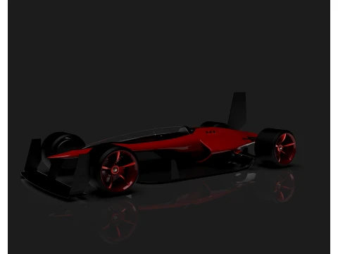 F1 Concept Car Futuristic Formula Racing Prototype 3D Model