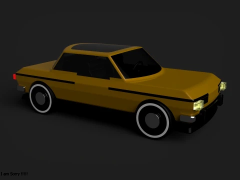 Stylized Retro Sedan Detailed Classic Car 3D Model