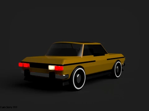 Carro cl&aacute;ssico detalhado sedan retr&ocirc; estilizado Modelo 3D