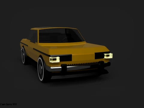 Carro cl&aacute;ssico detalhado sedan retr&ocirc; estilizado Modelo 3D