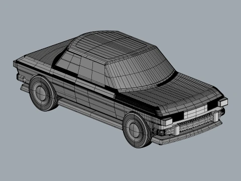 Carro cl&aacute;ssico detalhado sedan retr&ocirc; estilizado Modelo 3D