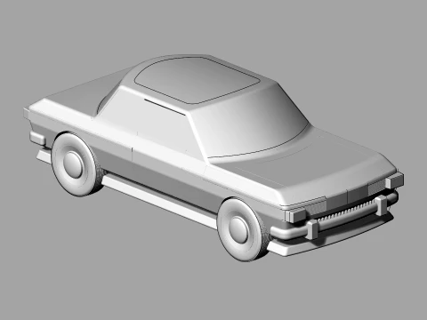 Carro cl&aacute;ssico detalhado sedan retr&ocirc; estilizado Modelo 3D