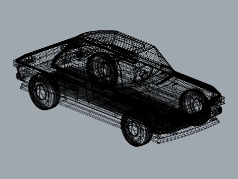 Carro cl&aacute;ssico detalhado sedan retr&ocirc; estilizado Modelo 3D