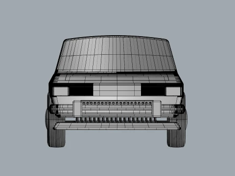 Carro cl&aacute;ssico detalhado sedan retr&ocirc; estilizado Modelo 3D
