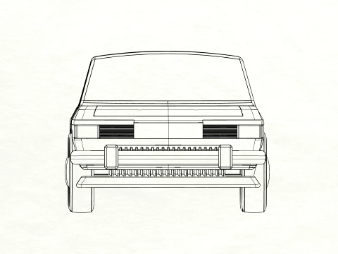 Carro cl&aacute;ssico detalhado sedan retr&ocirc; estilizado Modelo 3D