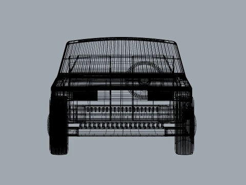Carro cl&aacute;ssico detalhado sedan retr&ocirc; estilizado Modelo 3D