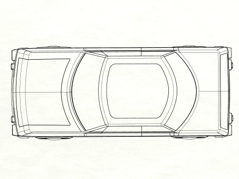 Carro cl&aacute;ssico detalhado sedan retr&ocirc; estilizado Modelo 3D