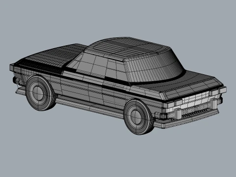 Carro cl&aacute;ssico detalhado sedan retr&ocirc; estilizado Modelo 3D