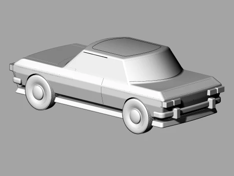 Carro cl&aacute;ssico detalhado sedan retr&ocirc; estilizado Modelo 3D