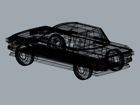 Carro cl&aacute;ssico detalhado sedan retr&ocirc; estilizado Modelo 3D