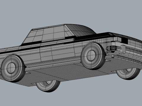 Carro cl&aacute;ssico detalhado sedan retr&ocirc; estilizado Modelo 3D