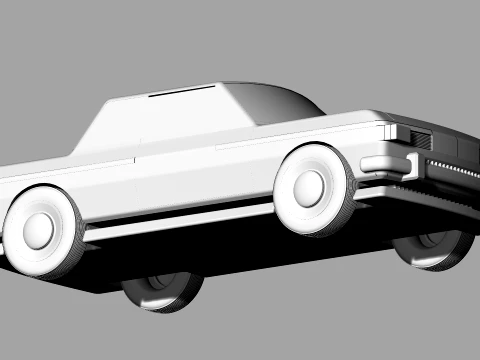 Carro cl&aacute;ssico detalhado sedan retr&ocirc; estilizado Modelo 3D