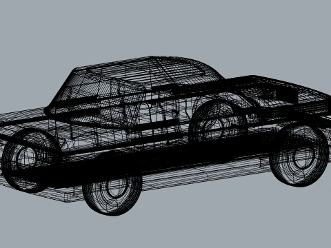 Carro cl&aacute;ssico detalhado sedan retr&ocirc; estilizado Modelo 3D