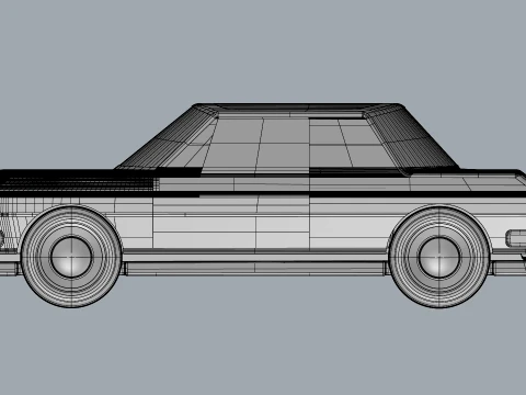 Carro cl&aacute;ssico detalhado sedan retr&ocirc; estilizado Modelo 3D