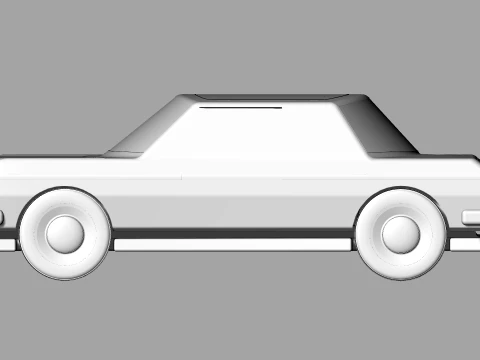 Carro cl&aacute;ssico detalhado sedan retr&ocirc; estilizado Modelo 3D