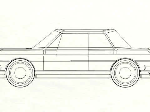 Carro cl&aacute;ssico detalhado sedan retr&ocirc; estilizado Modelo 3D