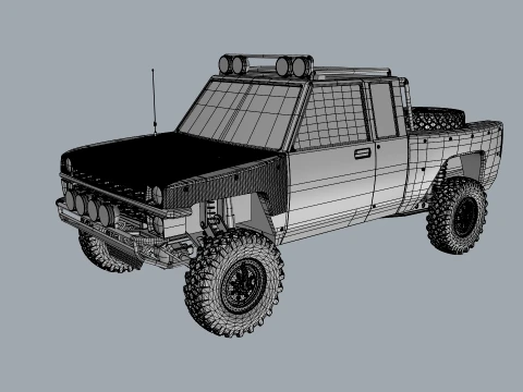 Stylized Off-Road Pickup Truck 4x4 Adventure Vehicle 3D Model
