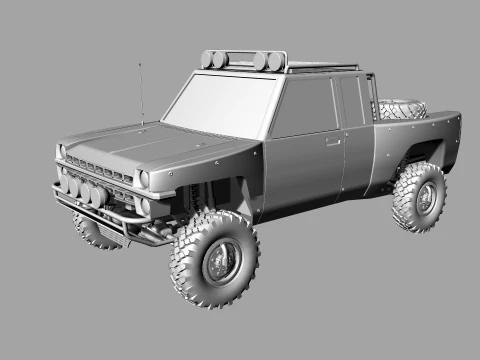 Stylized Off-Road Pickup Truck 4x4 Adventure Vehicle 3D Model