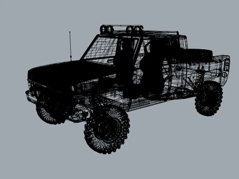 Stylized Off-Road Pickup Truck 4x4 Adventure Vehicle 3D Model