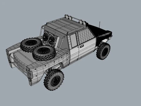 Stylized Off-Road Pickup Truck 4x4 Adventure Vehicle 3D Model