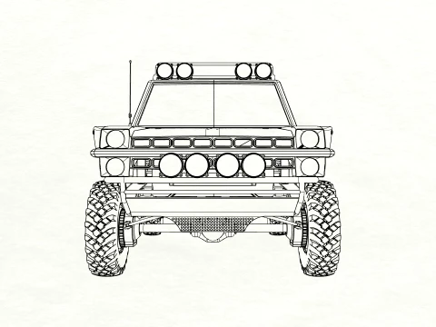 Stylized Off-Road Pickup Truck 4x4 Adventure Vehicle 3D Model