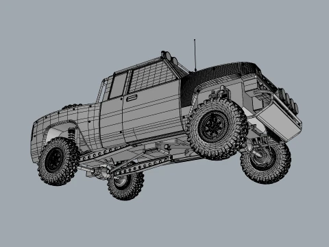 Stylized Off-Road Pickup Truck 4x4 Adventure Vehicle 3D Model