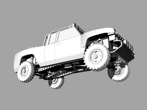 Stylized Off-Road Pickup Truck 4x4 Adventure Vehicle 3D Model