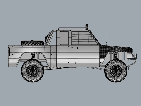 Stylized Off-Road Pickup Truck 4x4 Adventure Vehicle 3D Model