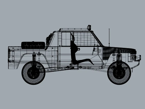 Stylized Off-Road Pickup Truck 4x4 Adventure Vehicle 3D Model