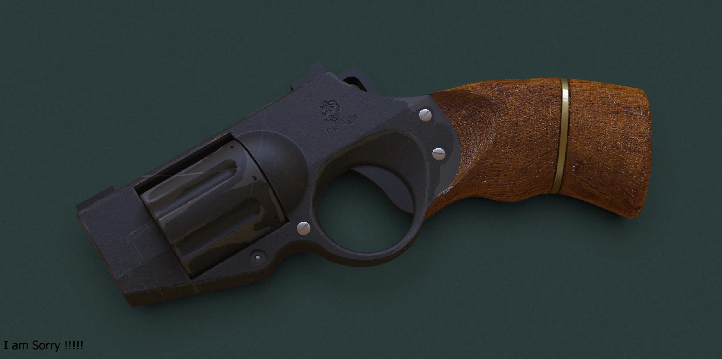 Stylized Snub-Nose Revolver Fictional Handgun 3D Model .c4d .max .obj .3ds .fbx .stl .blend 