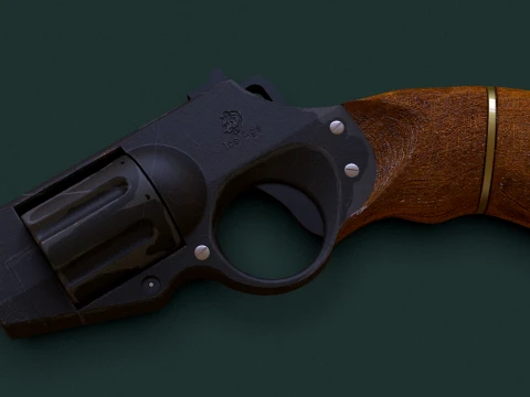 Pistolet fictif stylisé à nez retroussé Modèle 3D
