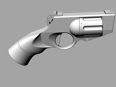 Stylized Snub-Nose Revolver Fictional Handgun 3D Model