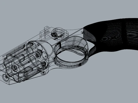 Stylized Snub-Nose Revolver Fictional Handgun 3D Model
