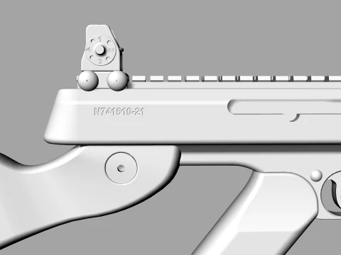 Vanguard SMG Drum Magazine-Stylized Tactical Submachine Weapon 3D Model