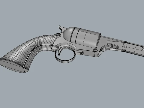 Stylized Dual Revolvers Handgun Set 3D Model