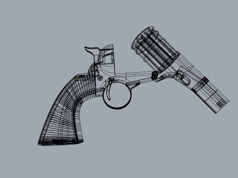 Stylized Dual Revolvers Handgun Set 3D Model