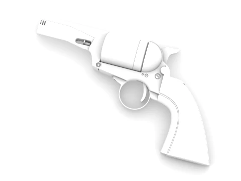 Stylized Dual Revolvers Handgun Set 3D Model