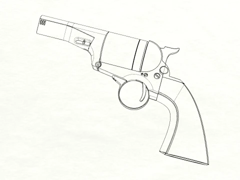 Stylized Dual Revolvers Handgun Set 3D Model