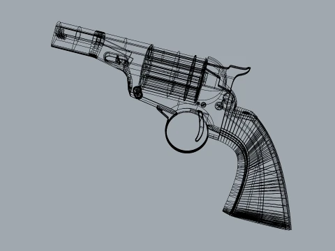 Stylized Dual Revolvers Handgun Set 3D Model