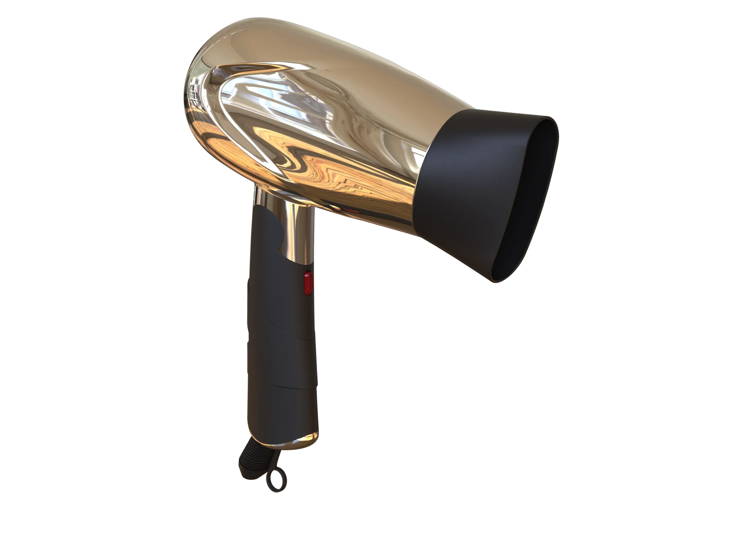 Modern Hair Dryer - Professional Handheld Blow Dryer 3D Mode 3D Model .c4d .max .obj .3ds .fbx .stl .blend 