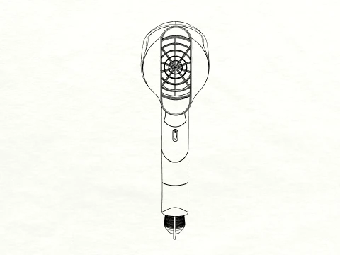 Modern Hair Dryer - Professional Handheld Blow Dryer 3D Mode 3D Model