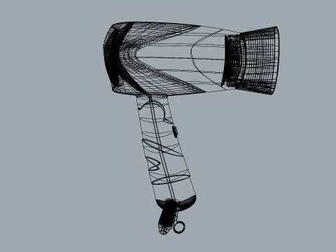 Modern Hair Dryer - Professional Handheld Blow Dryer 3D Mode 3D Model